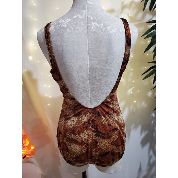 Gabar Vintage Union Made Animal Print Swim Suit Coverup Set Women's Plus Size - Picture 8 of 14